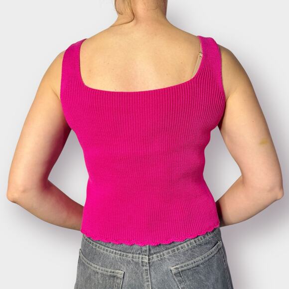 90s Kroshetta Pink Sweater Tank Size S - Picture 5 of 7